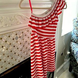 Abercrombie Kids striped one shoulder dress